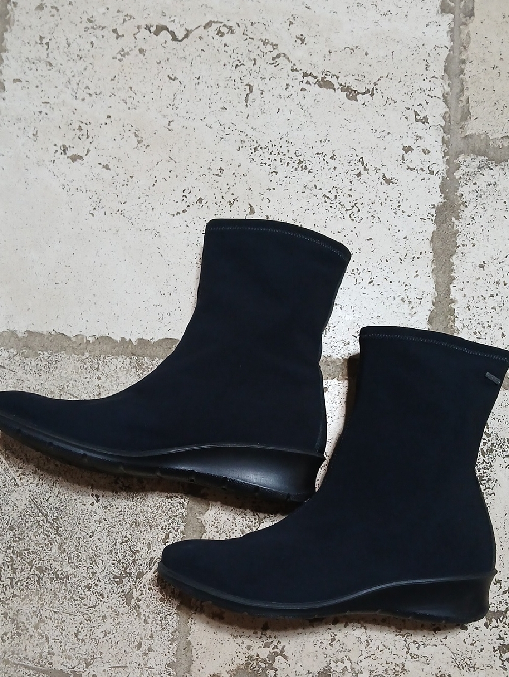 Ecco Felicia Gore-Tex Black Stretch Sock Ankle Boots Size 39